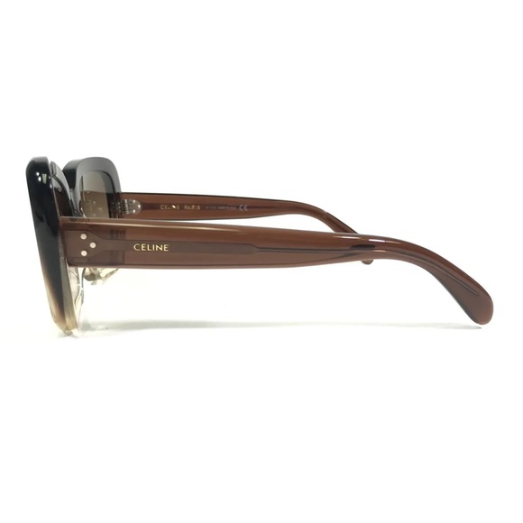 CELINE 57mm Gradient Square Sunglasses in
Transparent Brown/Brown - Picture 7 of 13